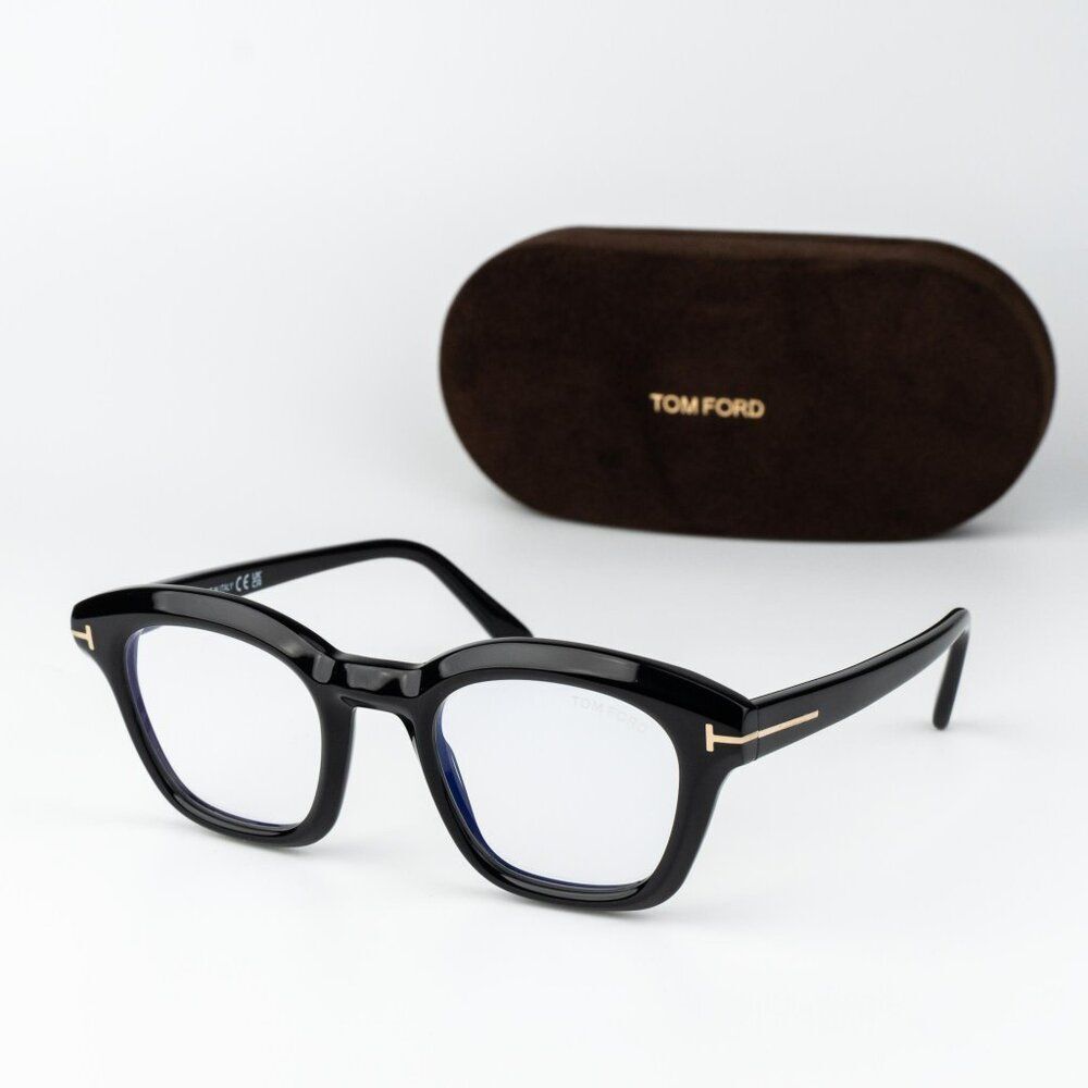 Tom Ford Men Eyeglasses Black Blue Light Block FT5961-B 001 NEW AUTHENTIC
